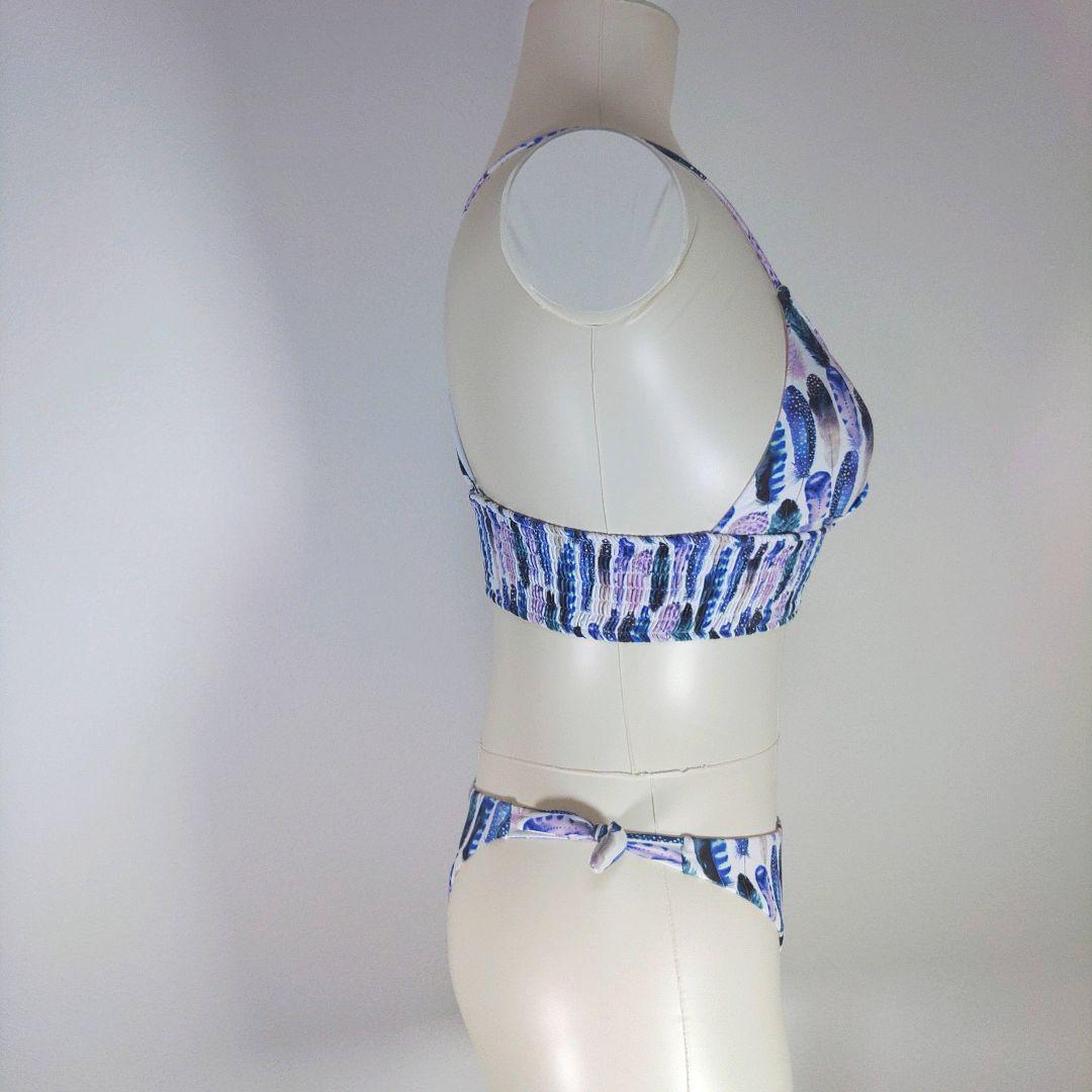 アリシアスタン　レディース　Mサイズ　水着　ビキニ　羽　パープル　ブルー　紐パン