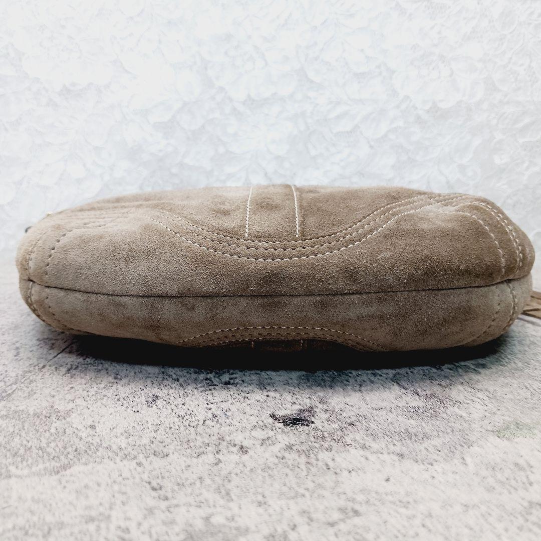 美品 コーチ スエード ホーボー ショルダーバッグ ワンショルダー ブラウン