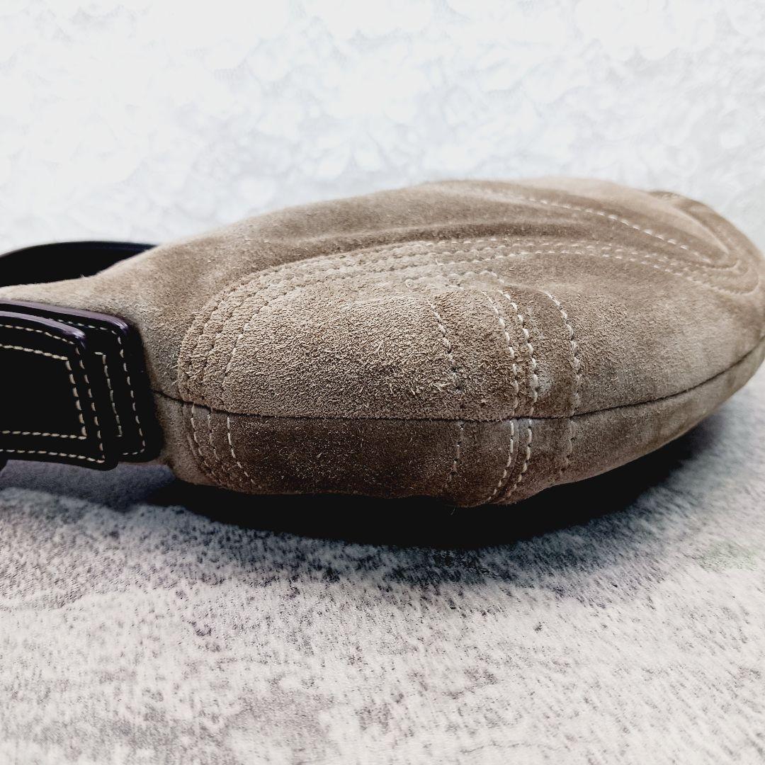 美品 コーチ スエード ホーボー ショルダーバッグ ワンショルダー ブラウン