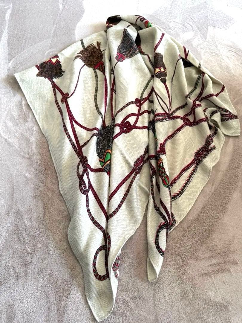 新品！現行品　マニプリ　ウールシルクストール　120 ブレードタッセル　大判