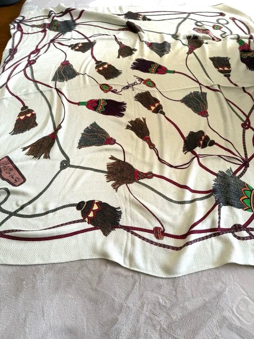 新品！現行品　マニプリ　ウールシルクストール　120 ブレードタッセル　大判