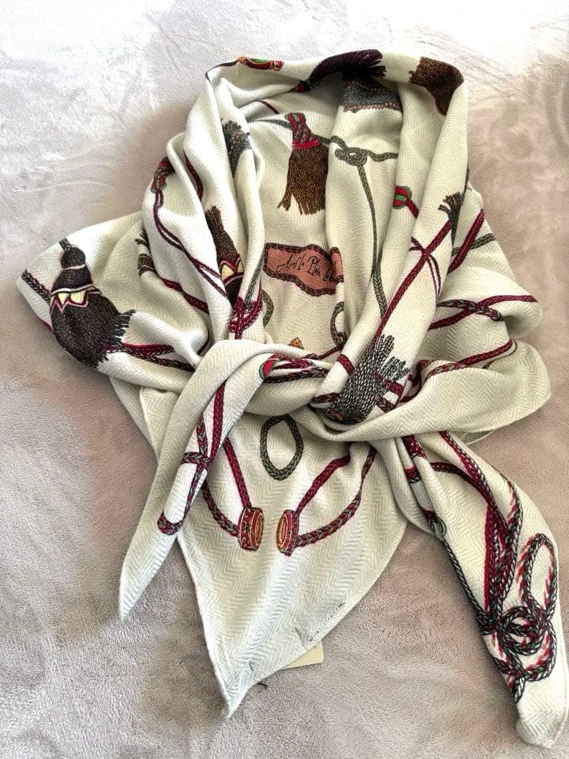 新品！現行品　マニプリ　ウールシルクストール　120 ブレードタッセル　大判