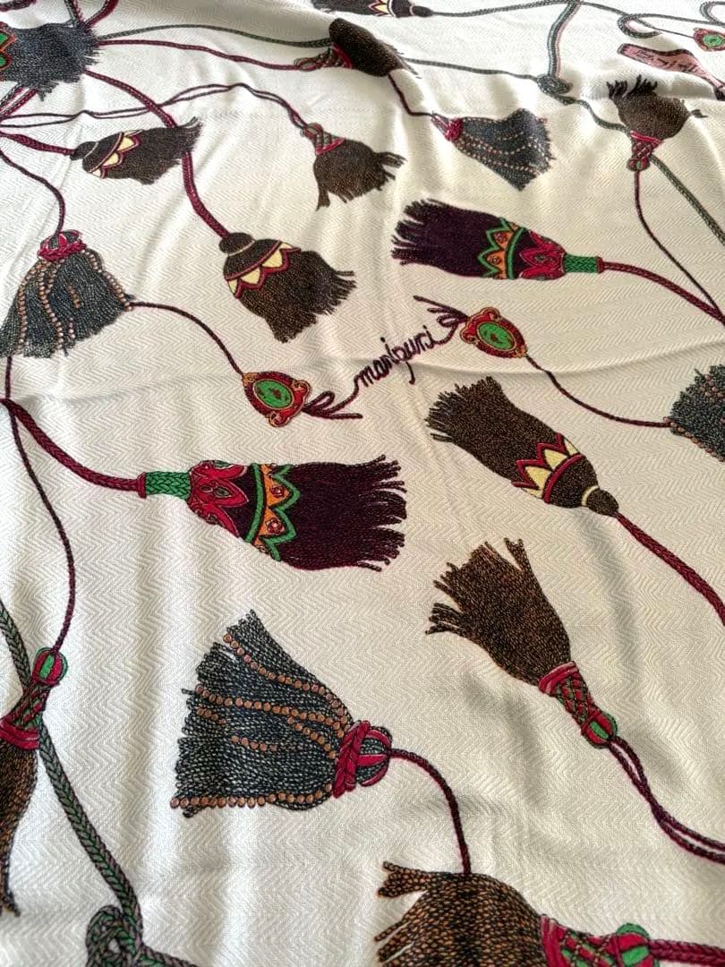 新品！現行品　マニプリ　ウールシルクストール　120 ブレードタッセル　大判