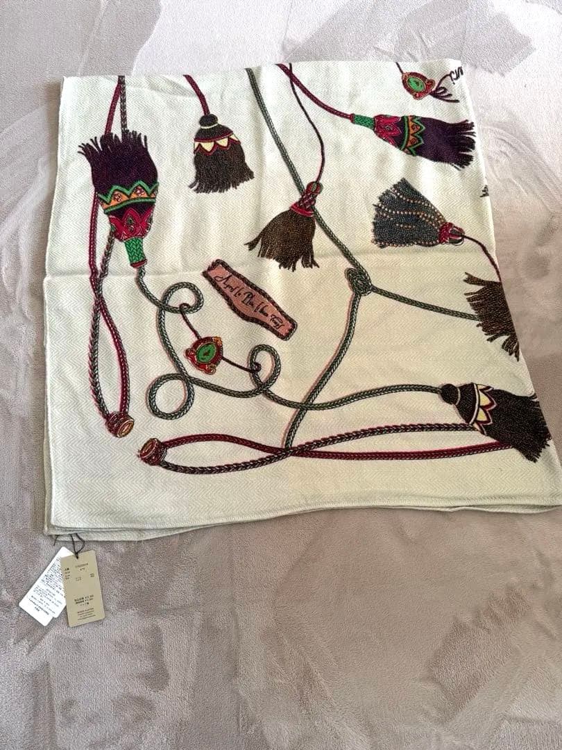 新品！現行品　マニプリ　ウールシルクストール　120 ブレードタッセル　大判