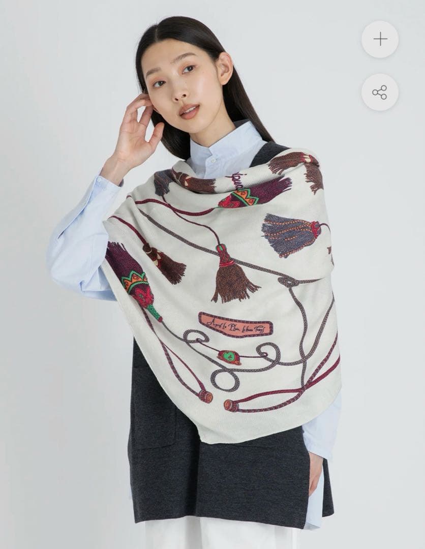 新品！現行品　マニプリ　ウールシルクストール　120 ブレードタッセル　大判