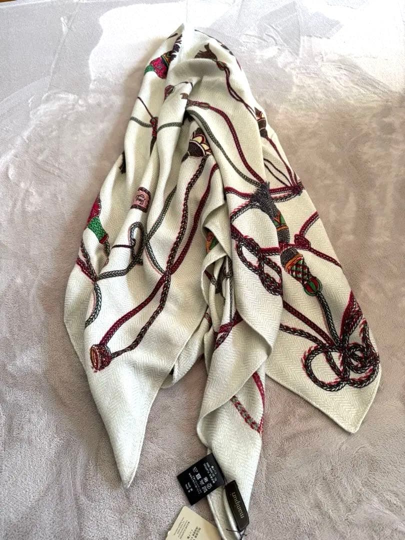 新品！現行品　マニプリ　ウールシルクストール　120 ブレードタッセル　大判