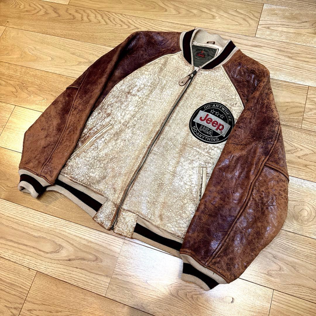 【Jeep】スタジャン 80s レザージャケット 着画有り