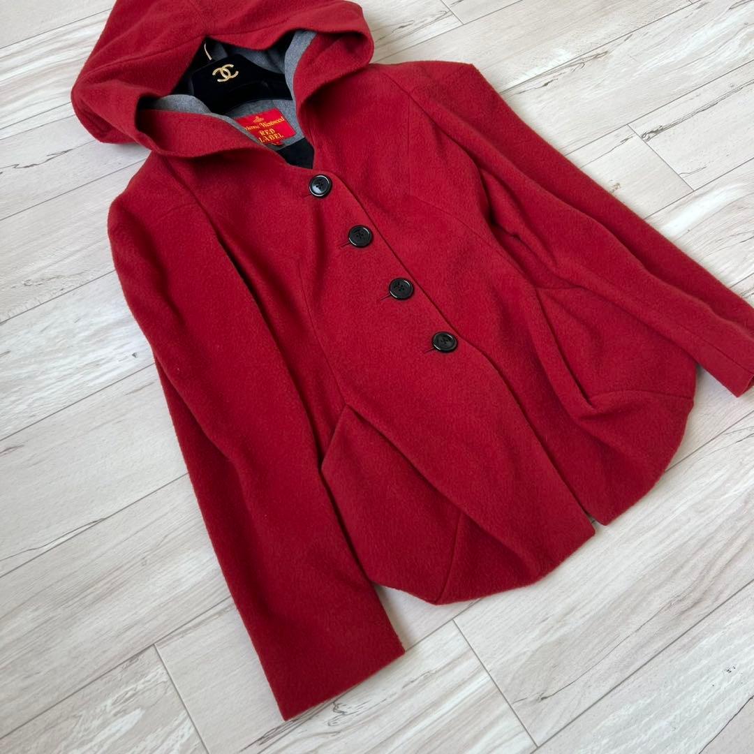 ヴィヴィアンウエストウッドレッドレーベル　小人フード　ウールジャケット　コート