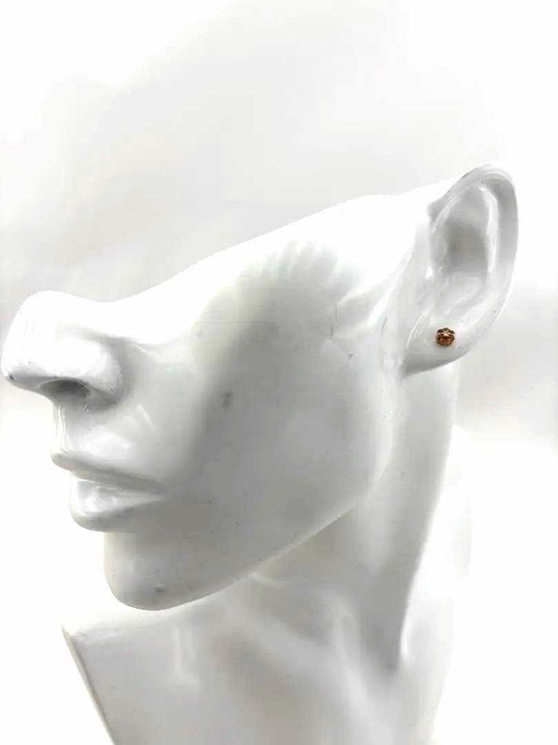 チ*き様 ピンクサファイア ダイヤ フラワーデザイン ピアス K18YG