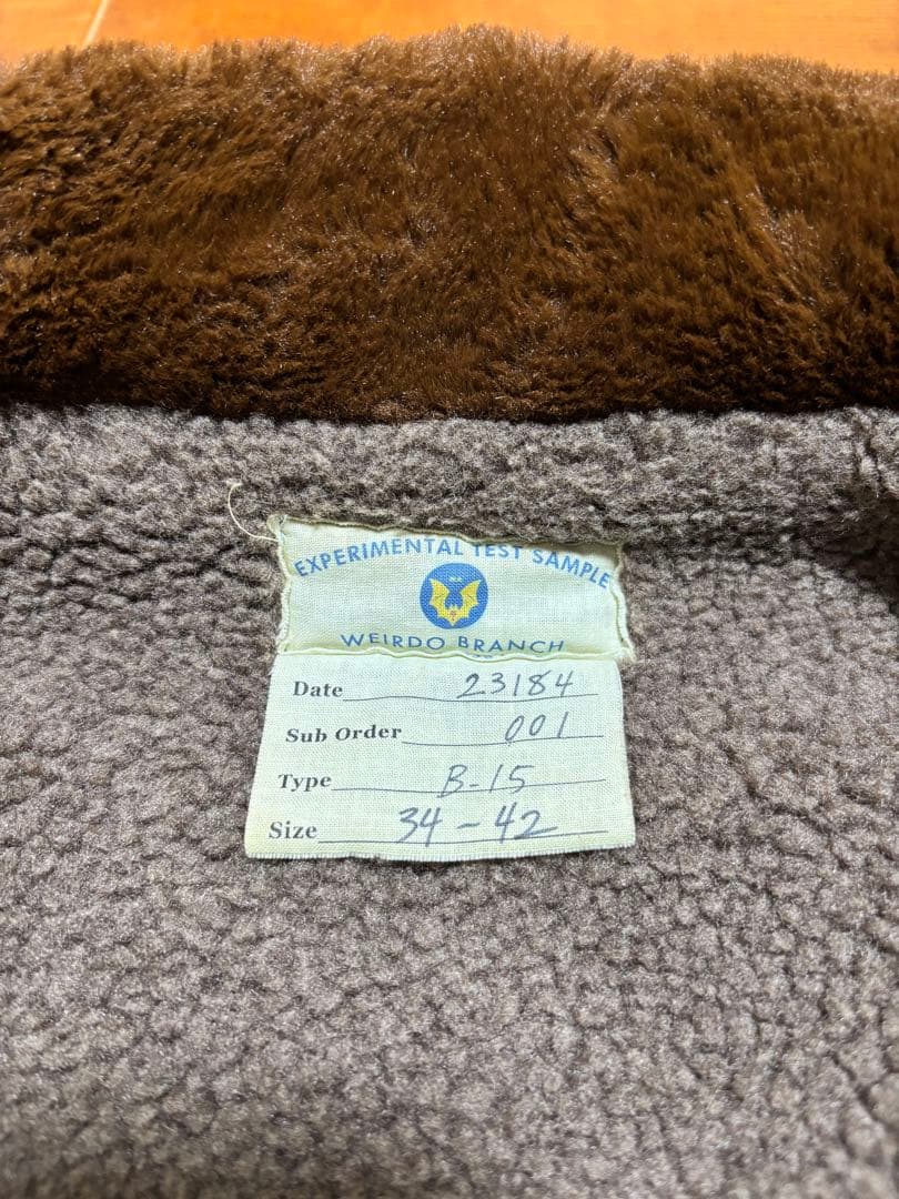 WEIRDO ウィアード B-15 フライトジャケット カーキ　Ｌサイズ