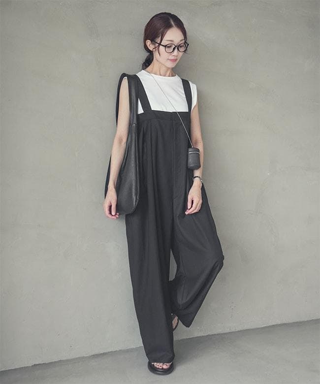 SOLAMONAT LARME ソラモナラーム サロペットパンツ ブラック 38