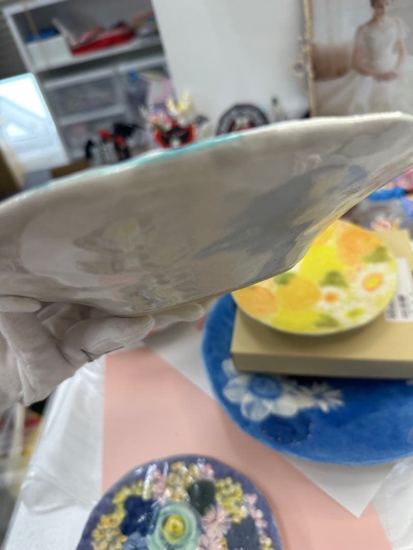 【未使用】工房ゆずりは　彩優花　パスタ皿】瀬戸焼 直径24m 贈り物　箱なし