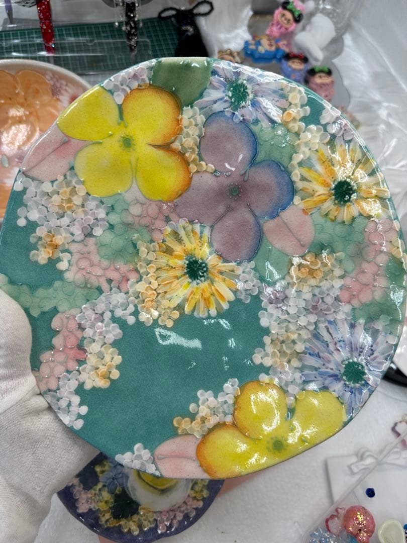 【未使用】工房ゆずりは　彩優花　パスタ皿】瀬戸焼 直径24m 贈り物　箱なし