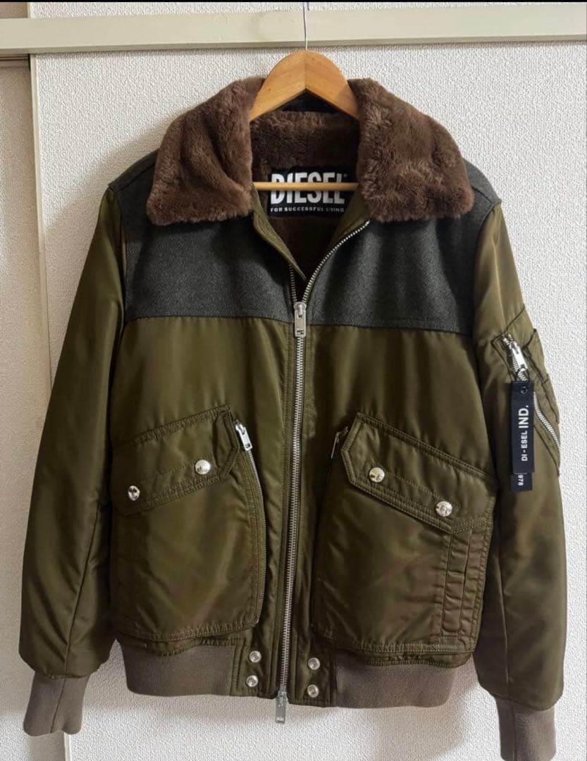 DIESEL ma-1 フライトジャケット 裏ボア オリーブ M