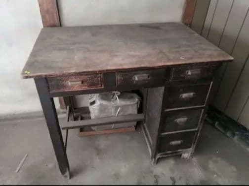 アンティーク 木製 デスク レトロ 学習机 事務机 引き出し 作業台