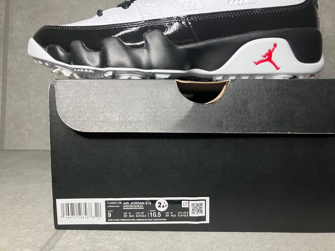 ナイキ エアジョーダン 9 ゴルフ ホワイト/トゥルーレッド-ブラック