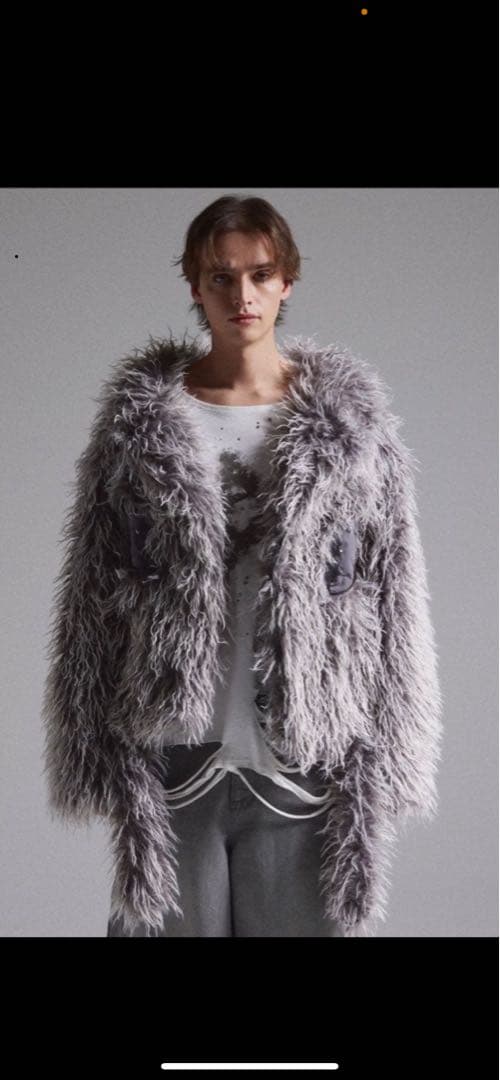 【GRANCY】/ファーボアライダースジャケット