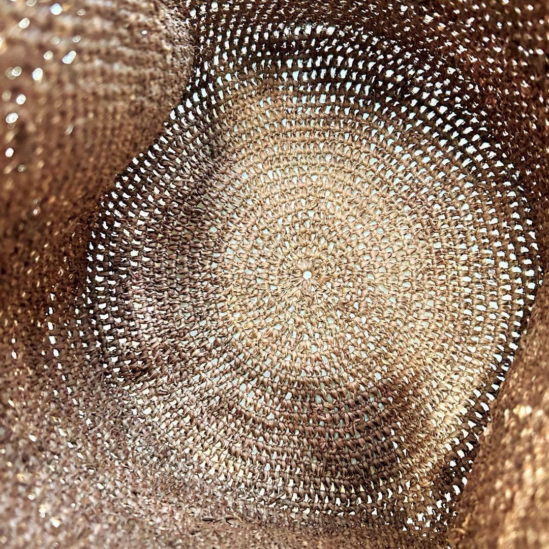 美品　ヘレンカミンスキー　ラフィア　カゴバッグ　ワンショルダー　金具　茶色