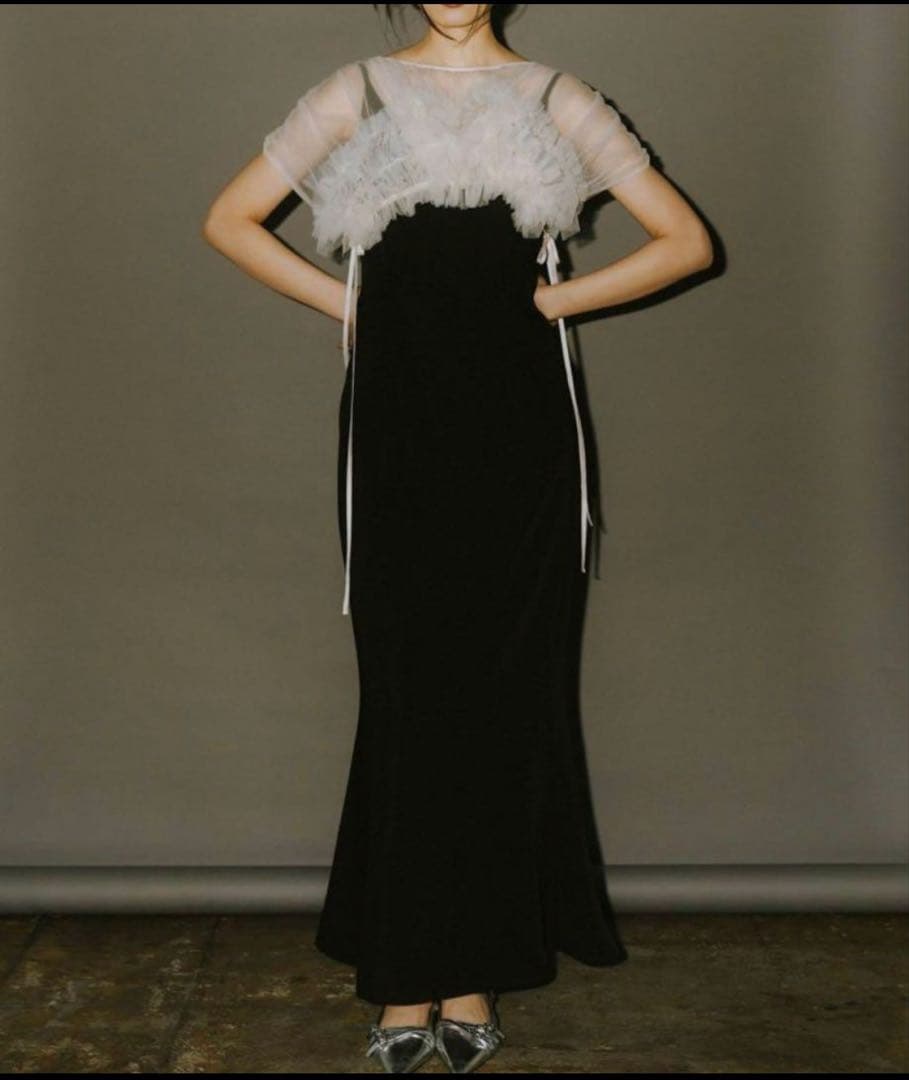 【美品】【ANDRESD】ボリュームソフトチュールドレス