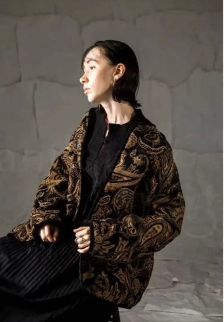 アンティカ　ペイズリー柄 ジャガードジャケット レディース 羽織