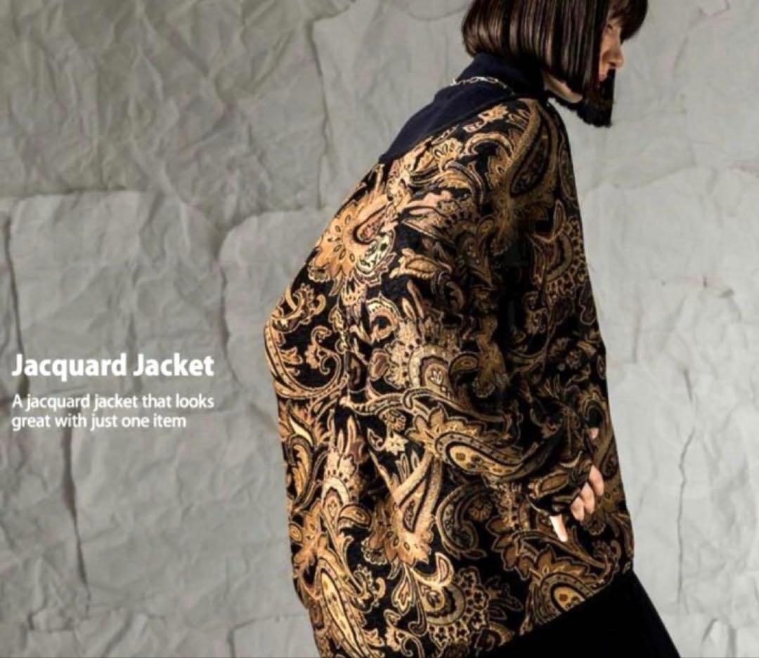 アンティカ　ペイズリー柄 ジャガードジャケット レディース 羽織