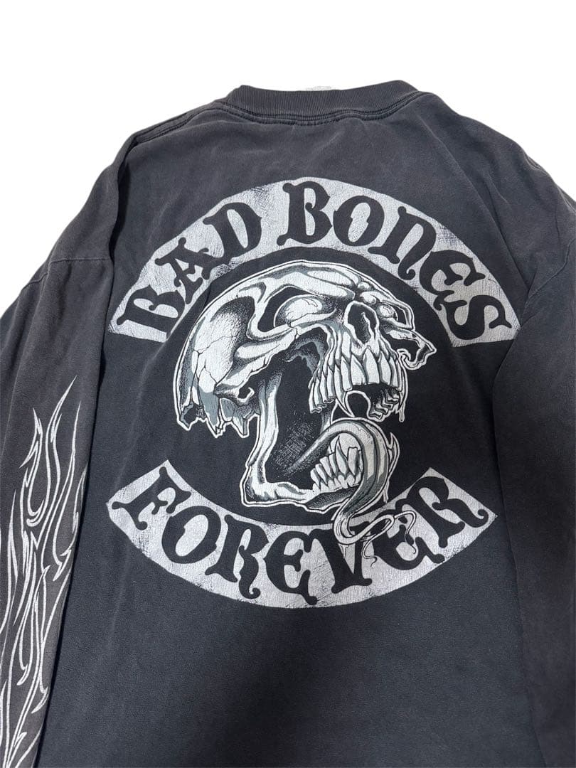 BAD BONES FOREVER 長袖カットソーvintageフェード