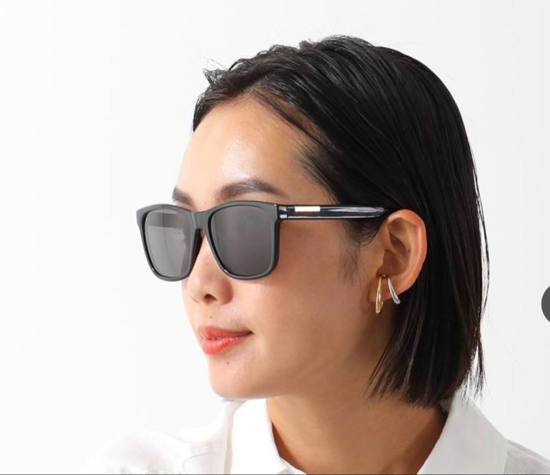 グッチ GUCCI サングラス スクエア　太ブチ　ブラック　金