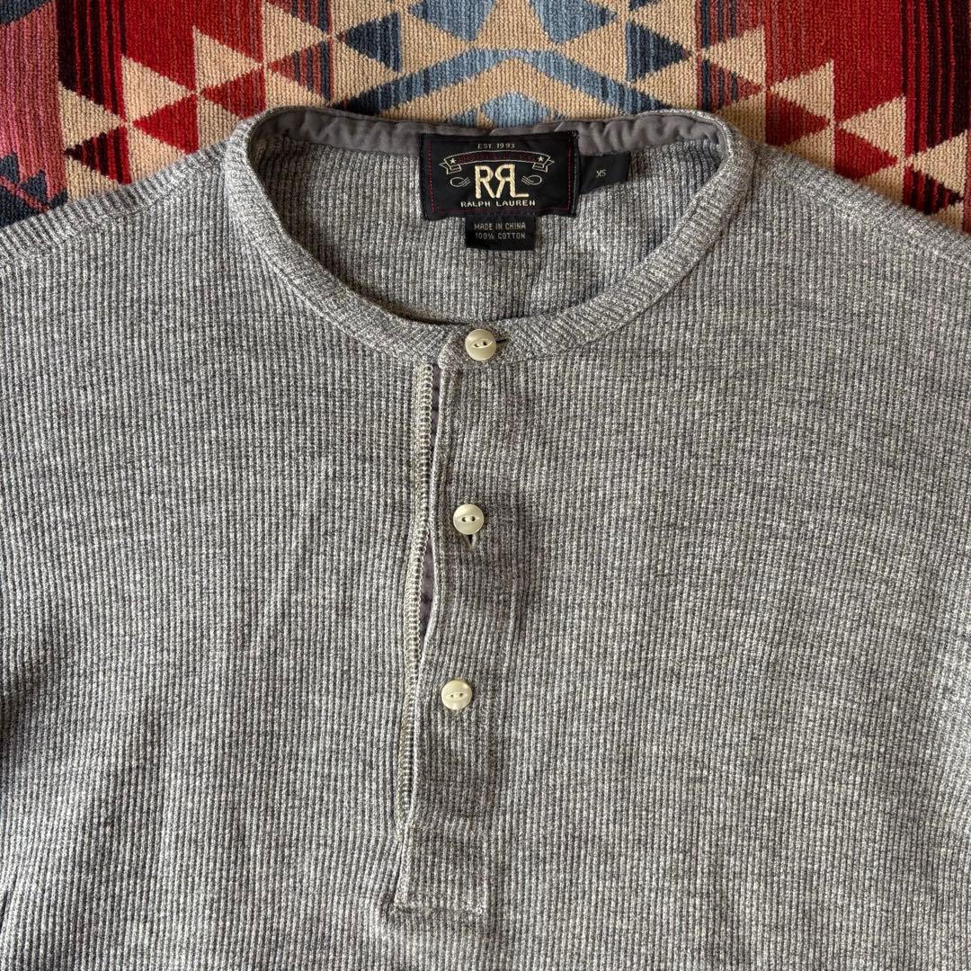 美品 ダブルアールエル ワッフル ヘンリーネック サーマル RRL Tシャツ