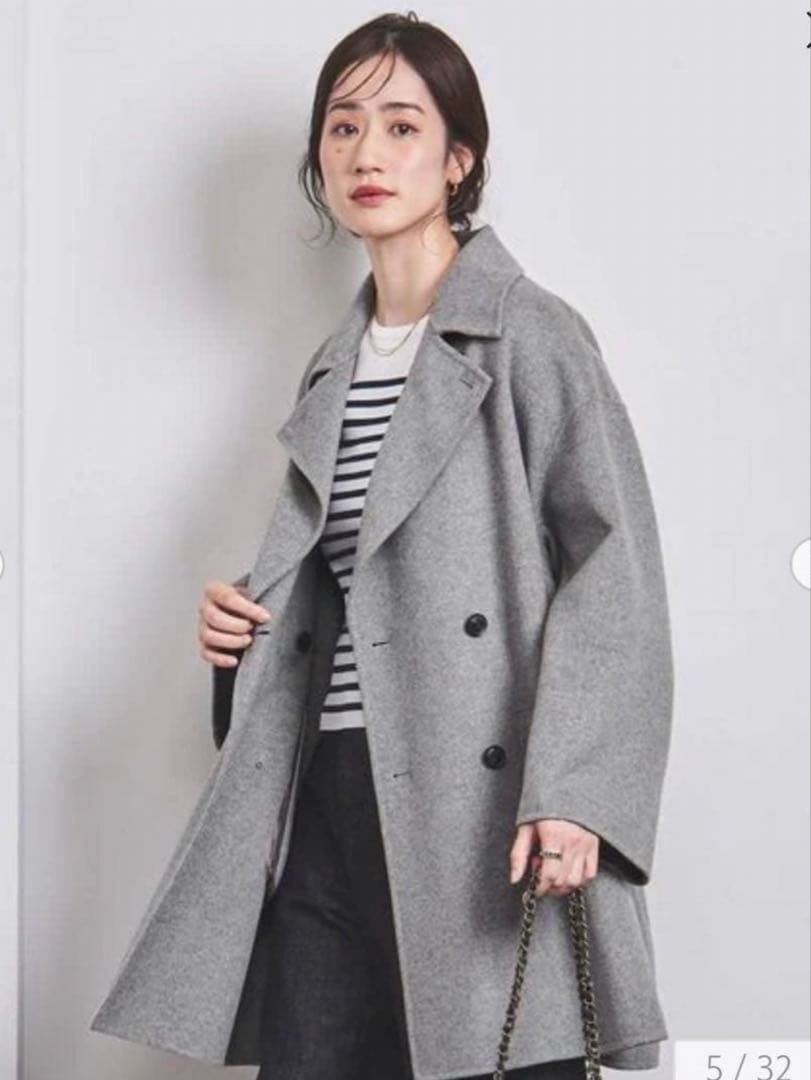 最終価格　超美品完売23AW ユナイテッドアローズ リバー ミドルピーコート36