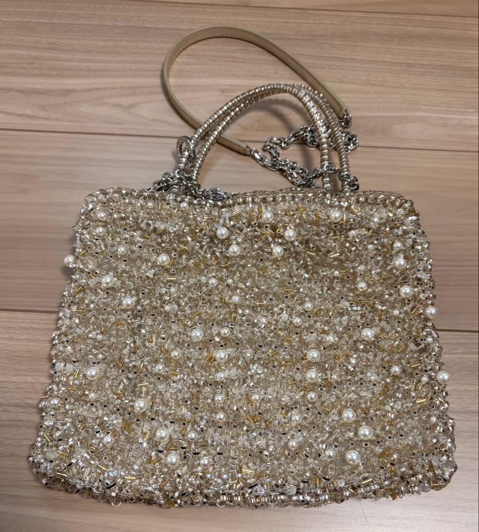 ❤️最終価格❤️美品✨アンテプリマ ペルラグリッター ミディアム シルバーゴールド