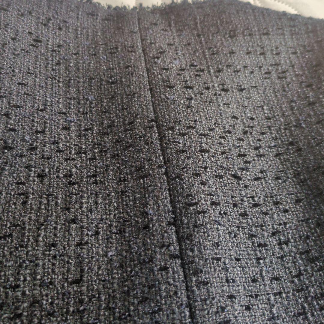 anysis ツイードノーカラーミドル ジャケット ネイビー　サイズ1