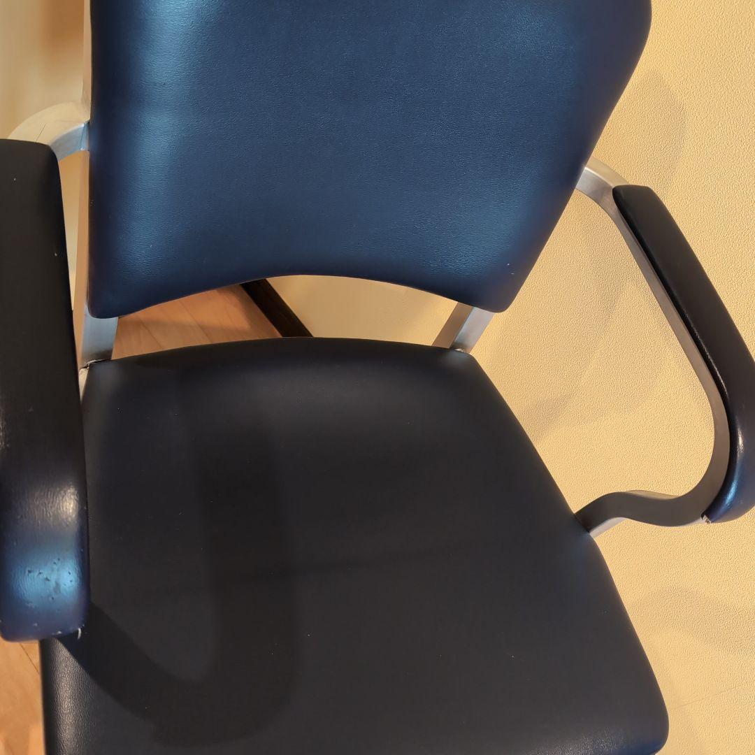 JM　④アメリカヴィンテージ　アルミ　NAVY　チェア　エメコ　4脚引取歓