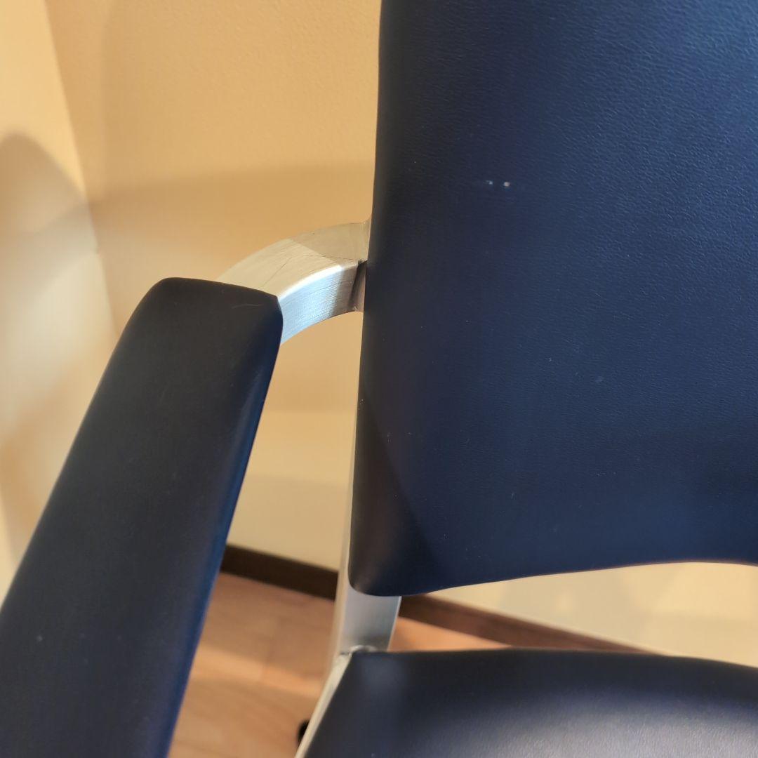 JM　④アメリカヴィンテージ　アルミ　NAVY　チェア　エメコ　4脚引取歓