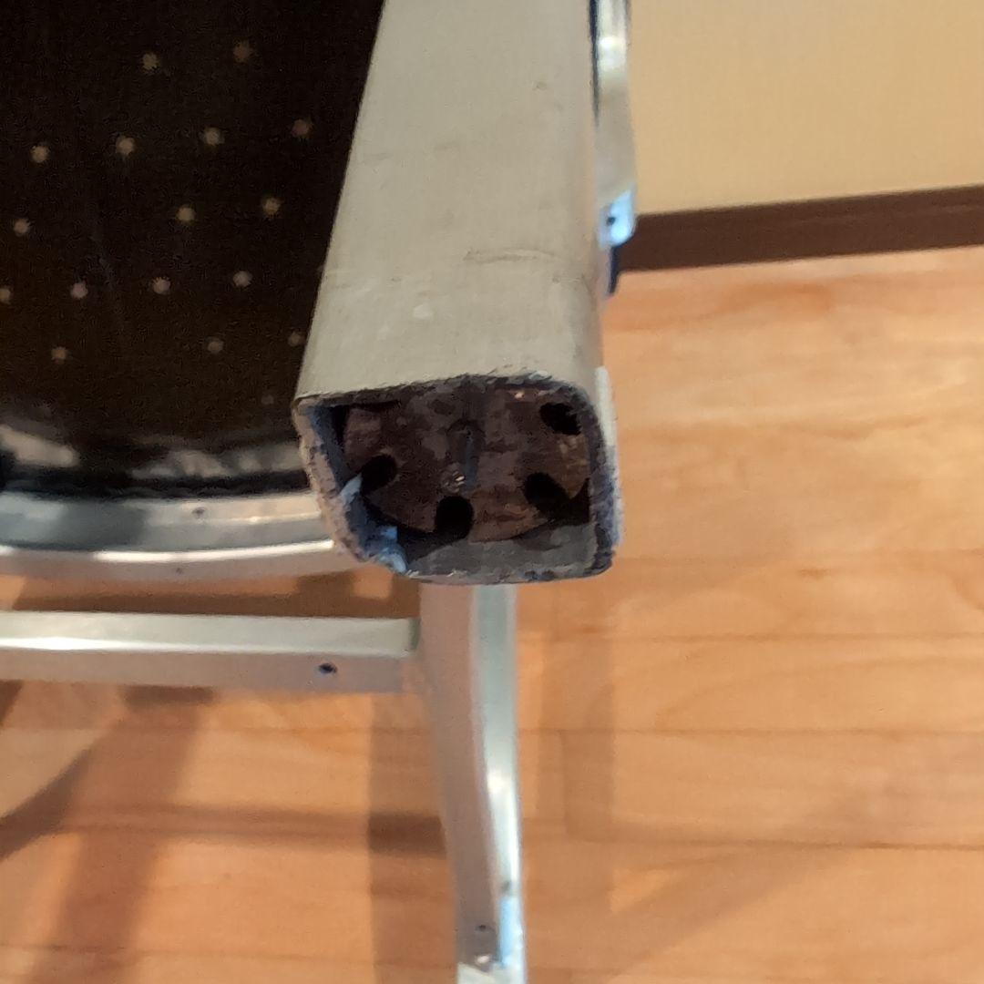 JM　④アメリカヴィンテージ　アルミ　NAVY　チェア　エメコ　4脚引取歓