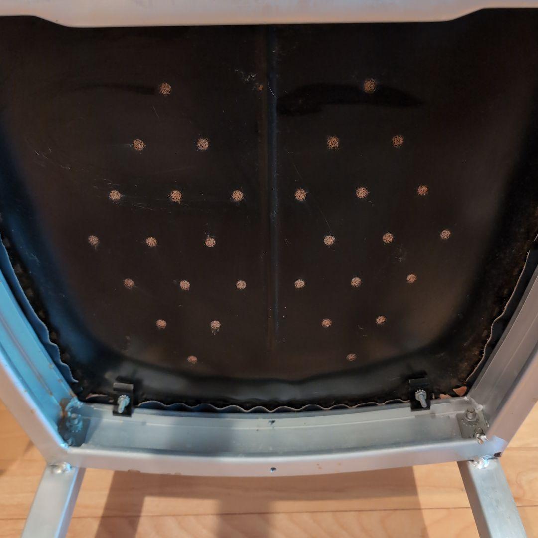 JM　④アメリカヴィンテージ　アルミ　NAVY　チェア　エメコ　4脚引取歓