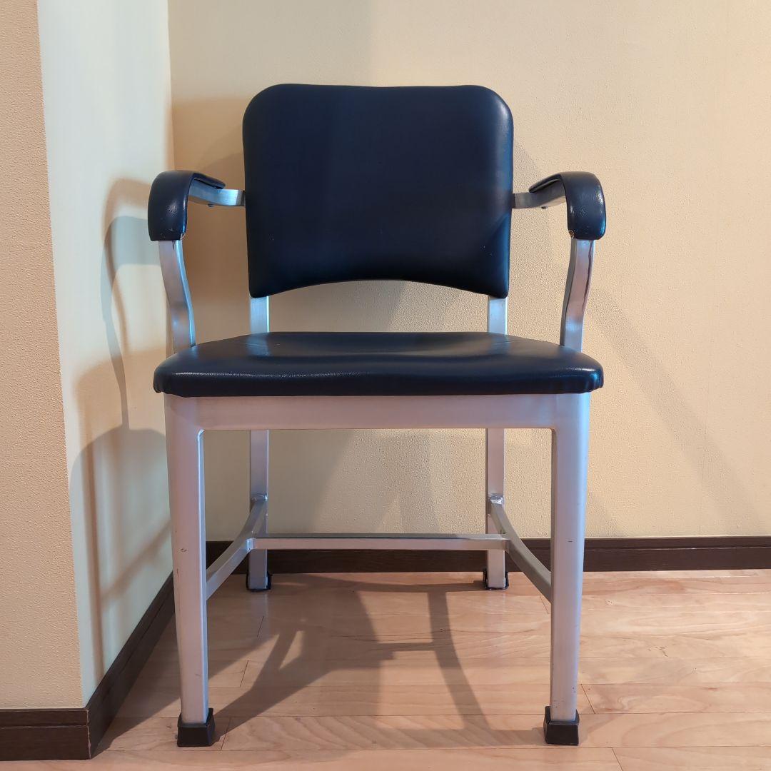 JM　④アメリカヴィンテージ　アルミ　NAVY　チェア　エメコ　4脚引取歓