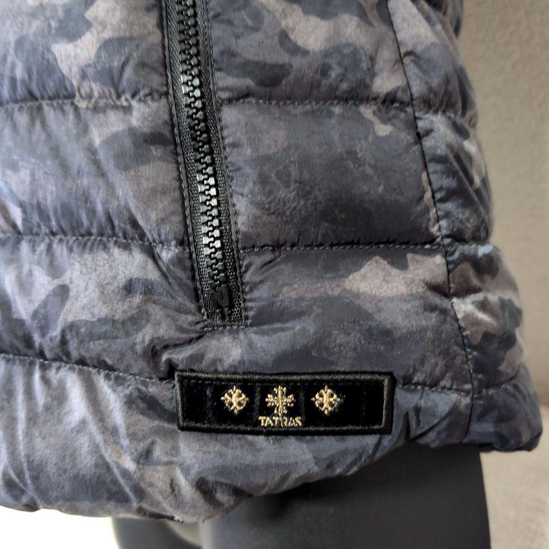 dv7 TATRAS 迷彩柄 黒 リバーシブル ダウンベスト レディースM相当