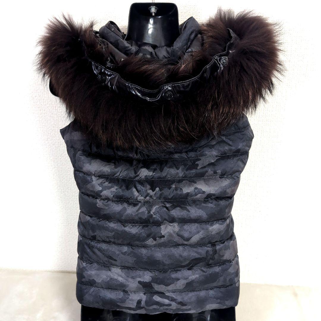 dv7 TATRAS 迷彩柄 黒 リバーシブル ダウンベスト レディースM相当