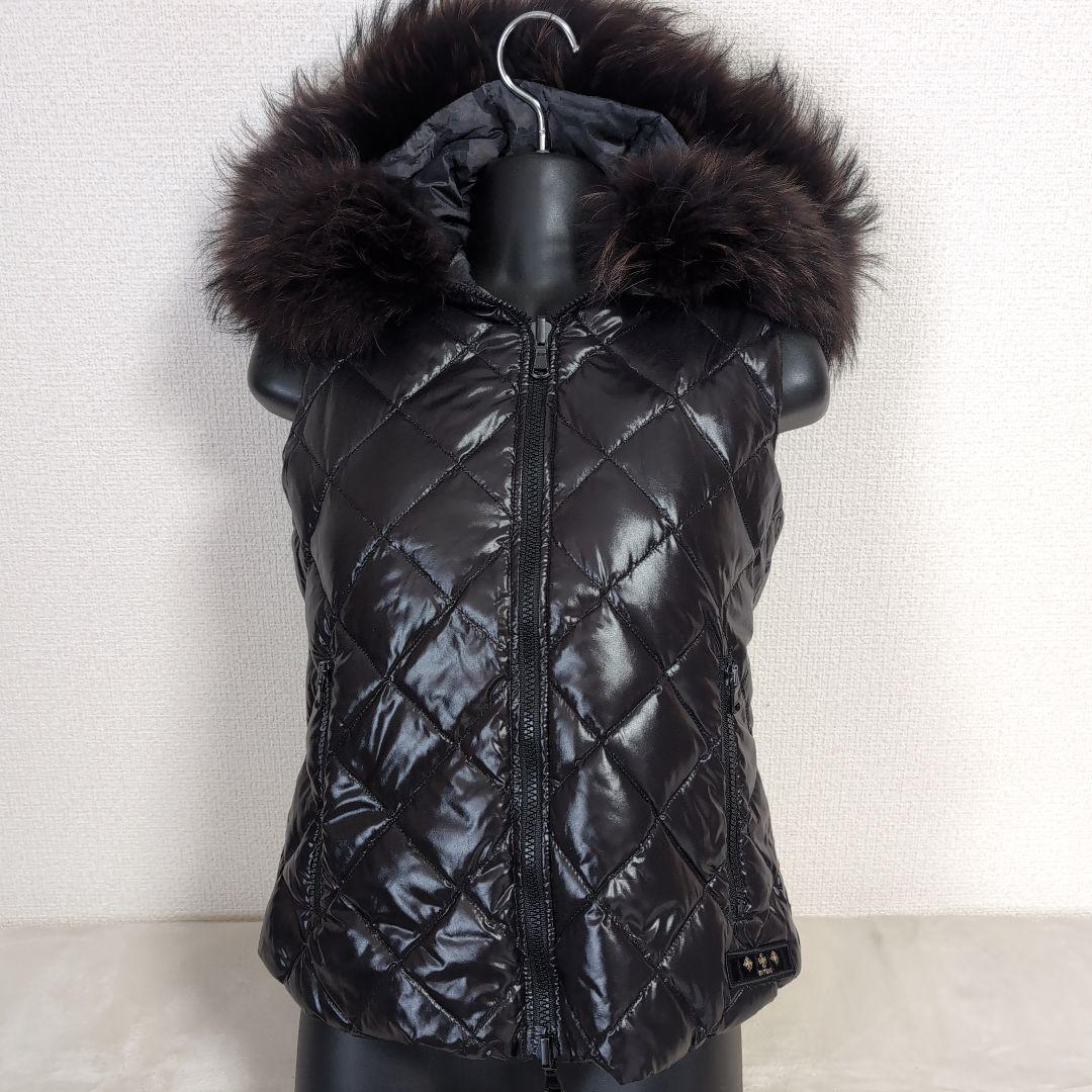 dv7 TATRAS 迷彩柄 黒 リバーシブル ダウンベスト レディースM相当