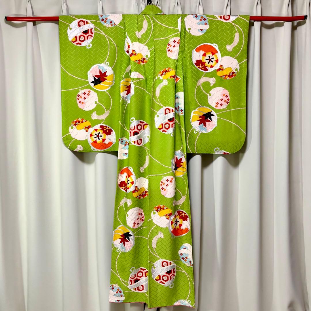 【七五三 七歳女の子　正絹　着物　帯　襦袢　草履バッグ　小物類】