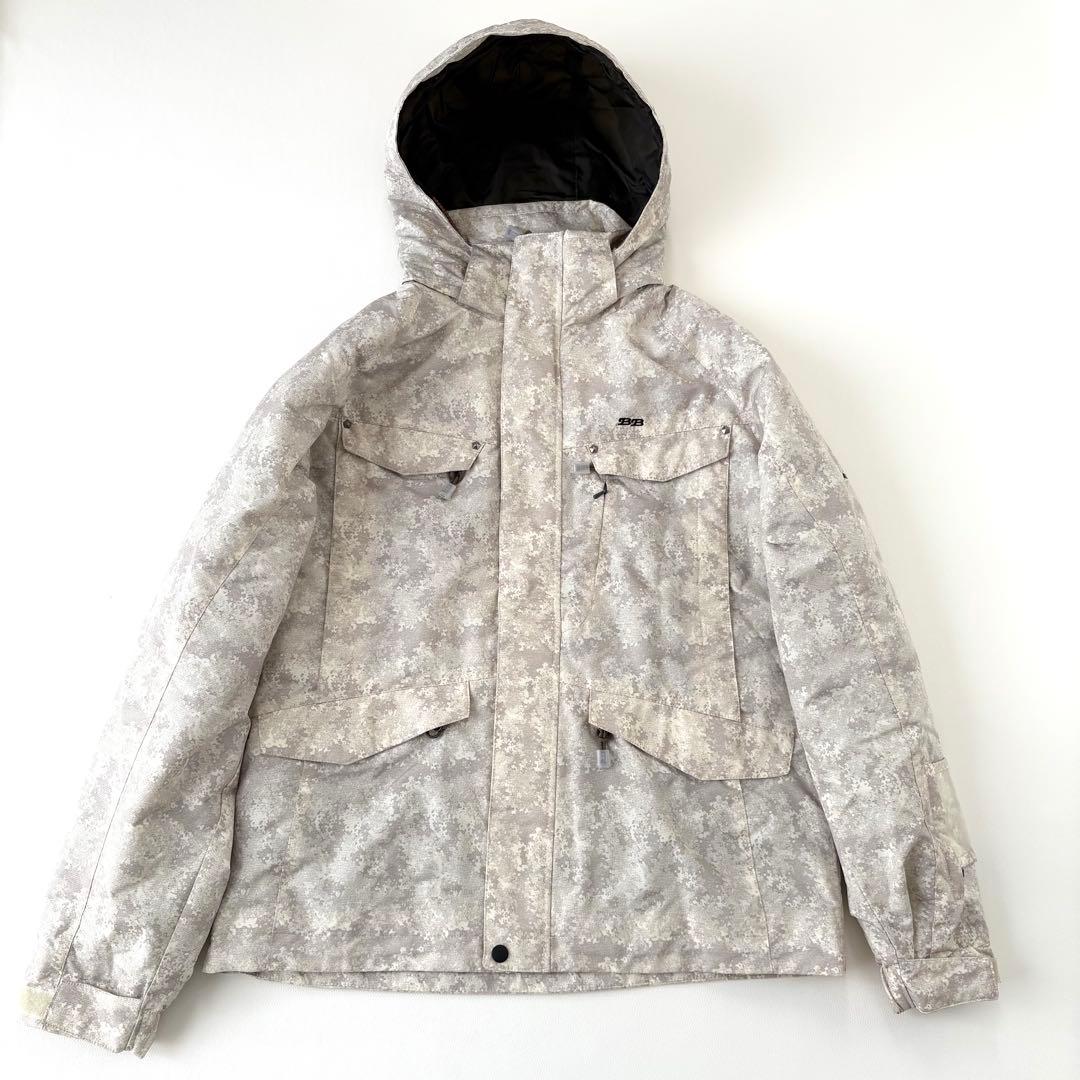 BB スキー スノボ ウエア 上下 大きいサイズLL アイボリー/ブラウン洗える