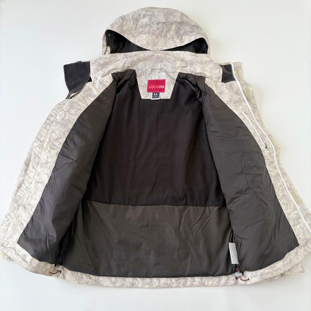 BB スキー スノボ ウエア 上下 大きいサイズLL アイボリー/ブラウン洗える