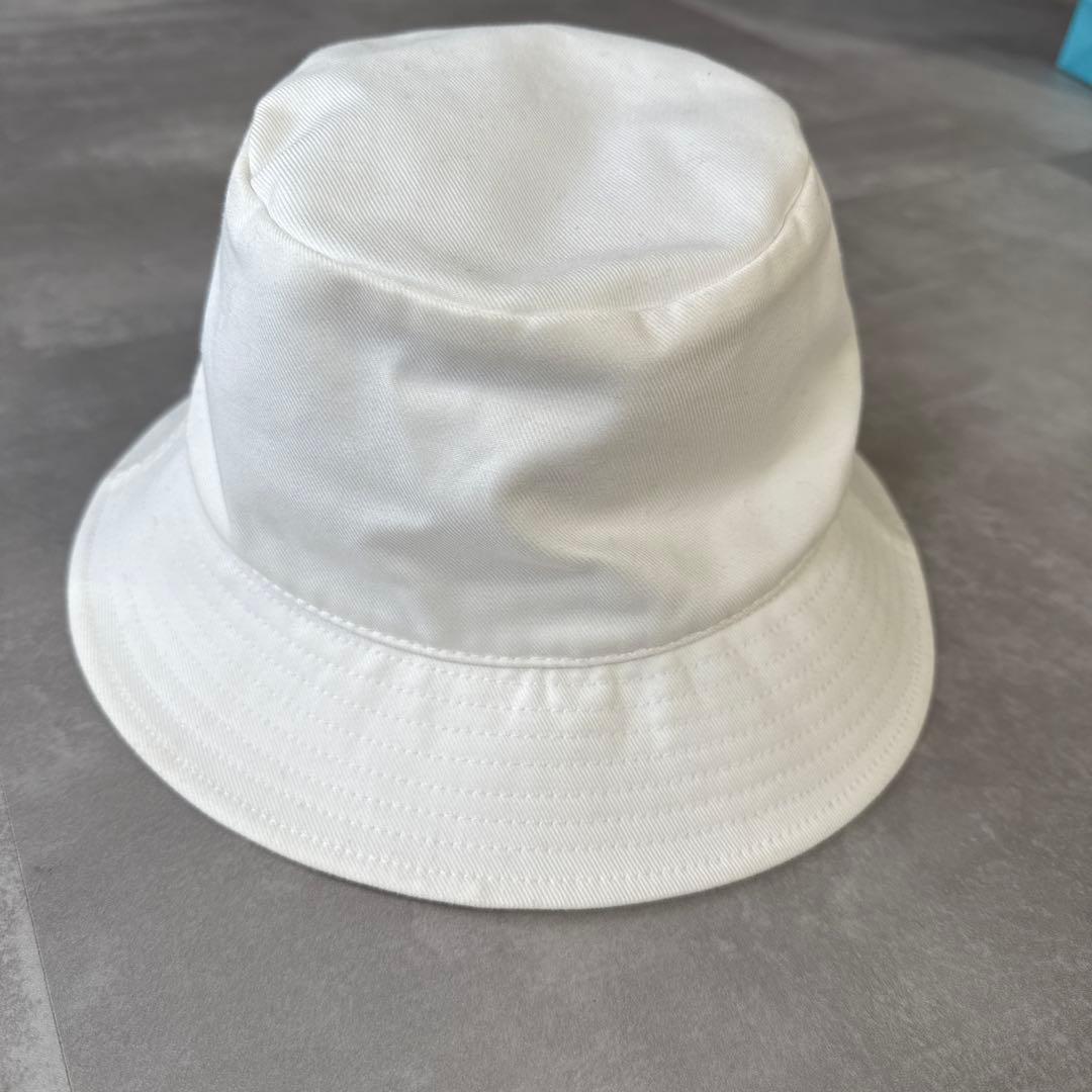 CELINE♦︎バケットハット Mサイズ バケハ ロゴ入りホワイト セリーヌ
