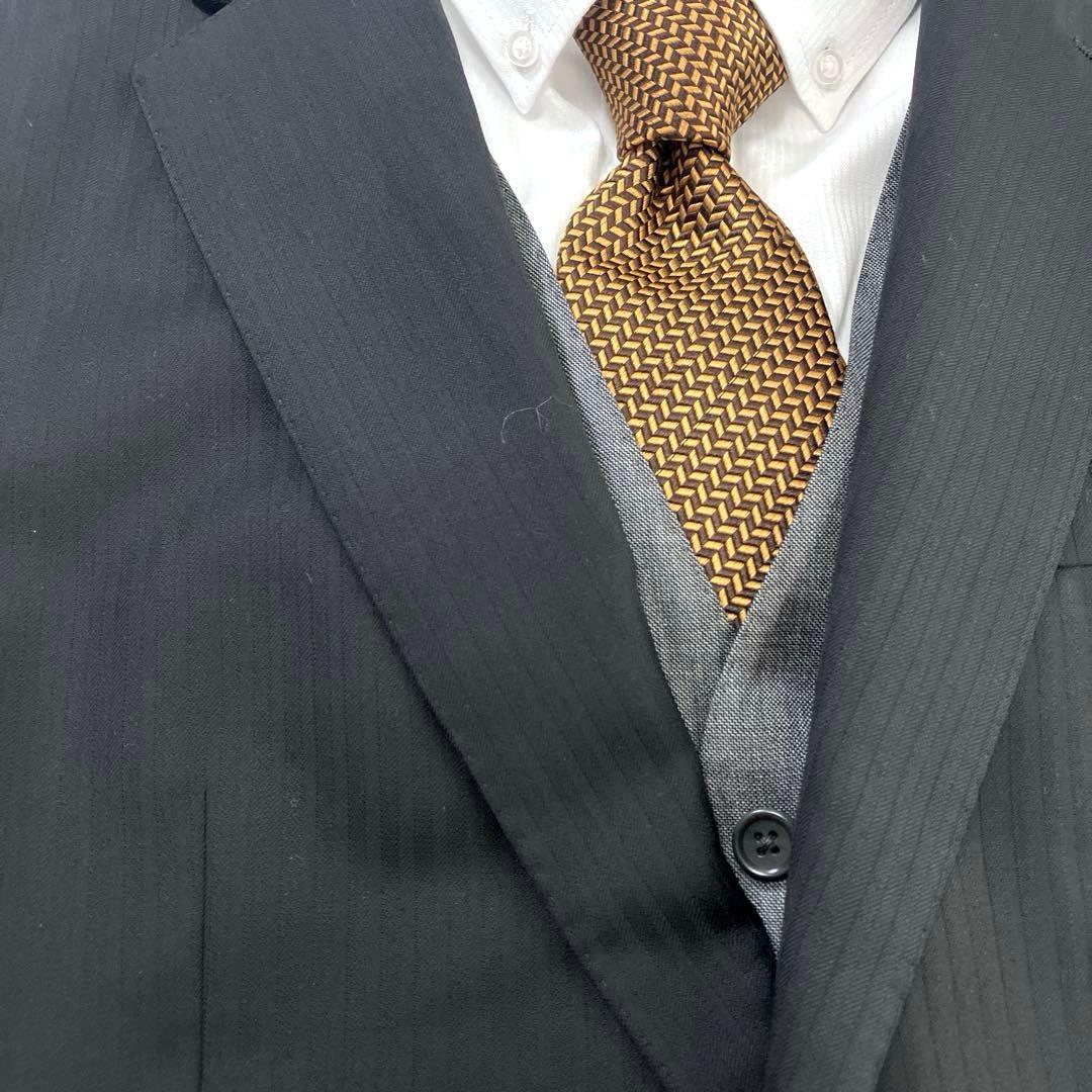 美品　ロロピアーナ　ミツミネ　スーツ　セットアップ　AB4 3ピース　ストライプ