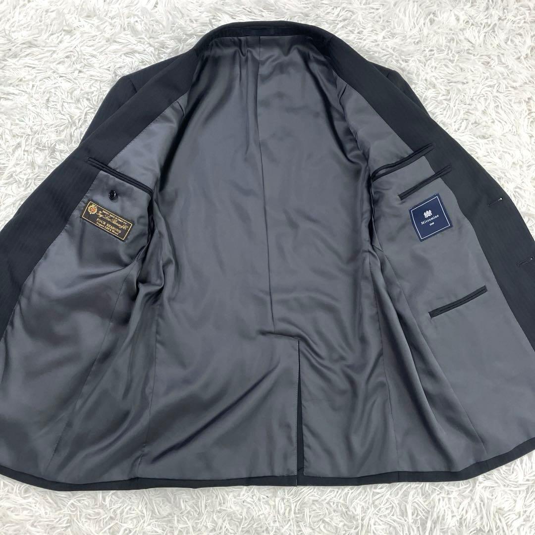 美品　ロロピアーナ　ミツミネ　スーツ　セットアップ　AB4 3ピース　ストライプ