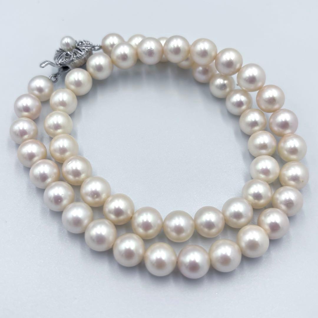 照り干渉色◎✨大珠8.5mm あこや本真珠パールネックレス SV刻印 フォーマル