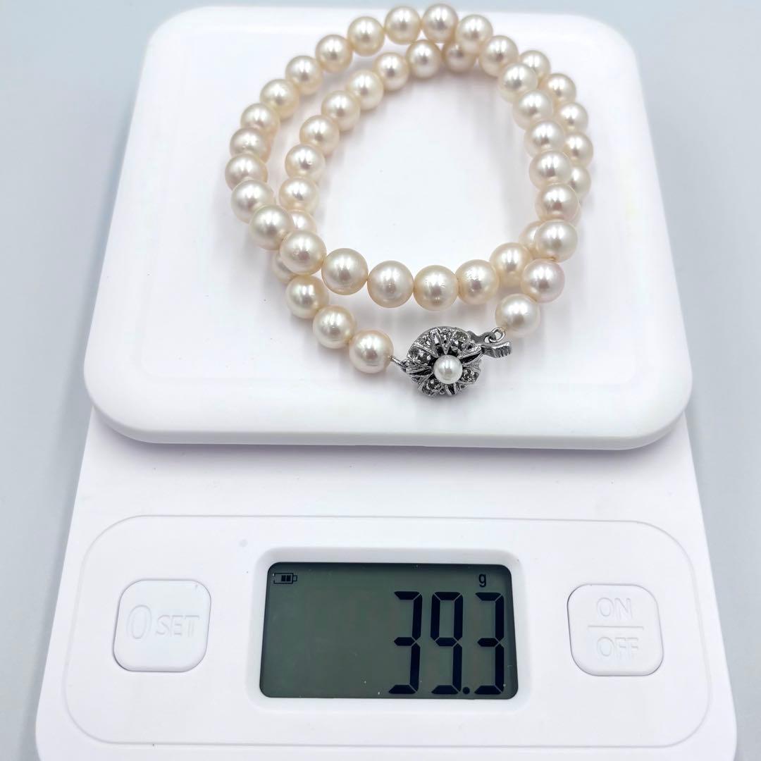 照り干渉色◎✨大珠8.5mm あこや本真珠パールネックレス SV刻印 フォーマル