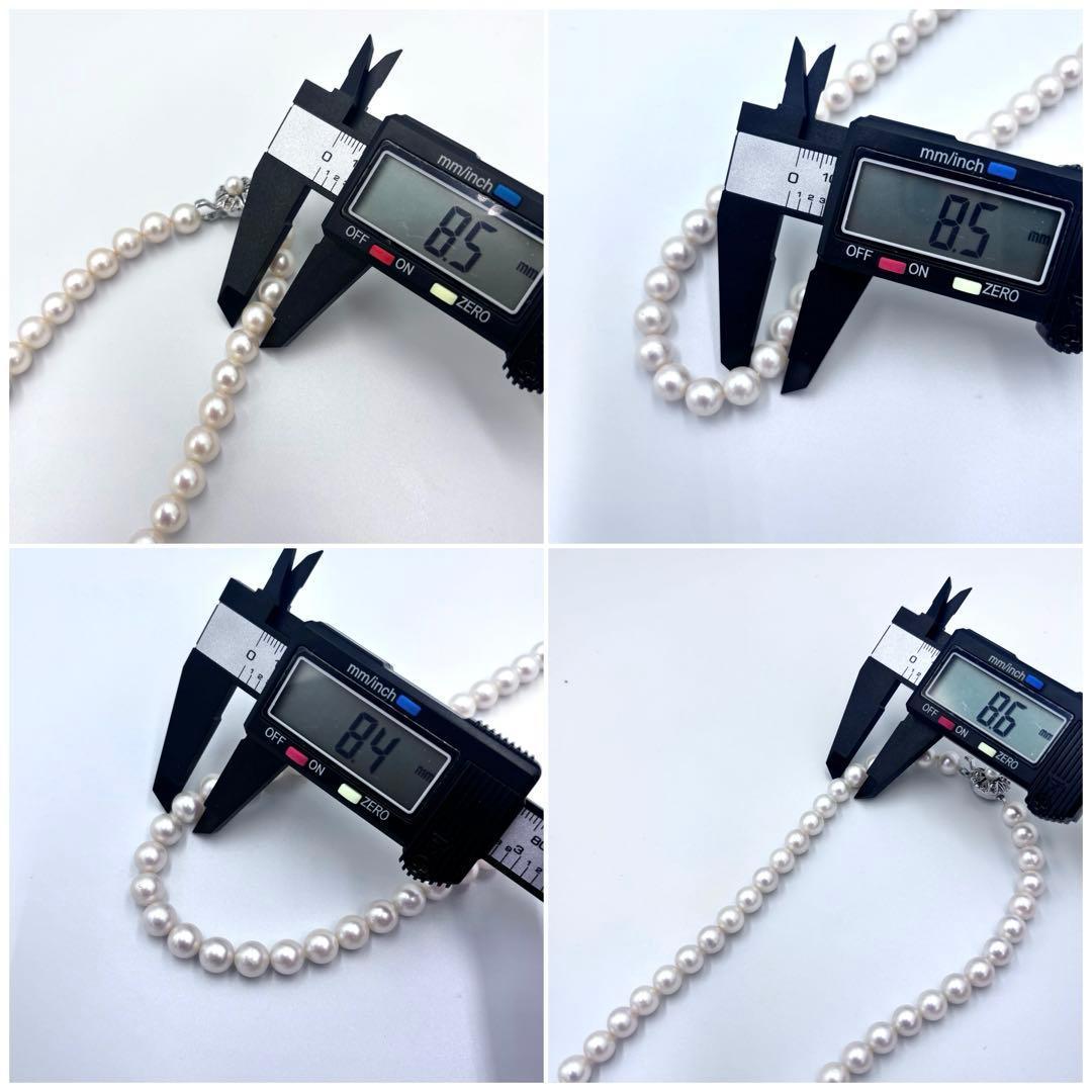 照り干渉色◎✨大珠8.5mm あこや本真珠パールネックレス SV刻印 フォーマル