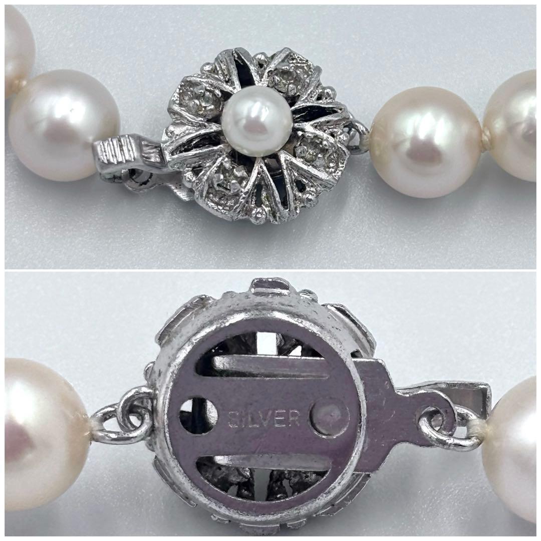 照り干渉色◎✨大珠8.5mm あこや本真珠パールネックレス SV刻印 フォーマル