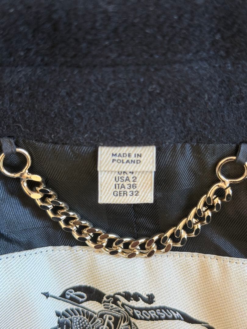 BURBERRY ブラック チェスターコート ITA 36